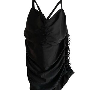 Chic Black Ruched One-Piece Swimsuit